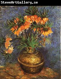 Vincent Van Gogh Imperial Crown Fritillaria in a Copper Vase